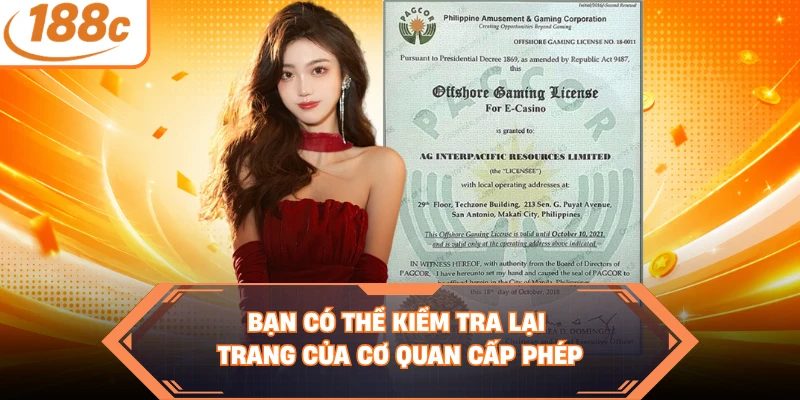 Bạn có thể kiểm tra lại trang của cơ quan cấp phép
